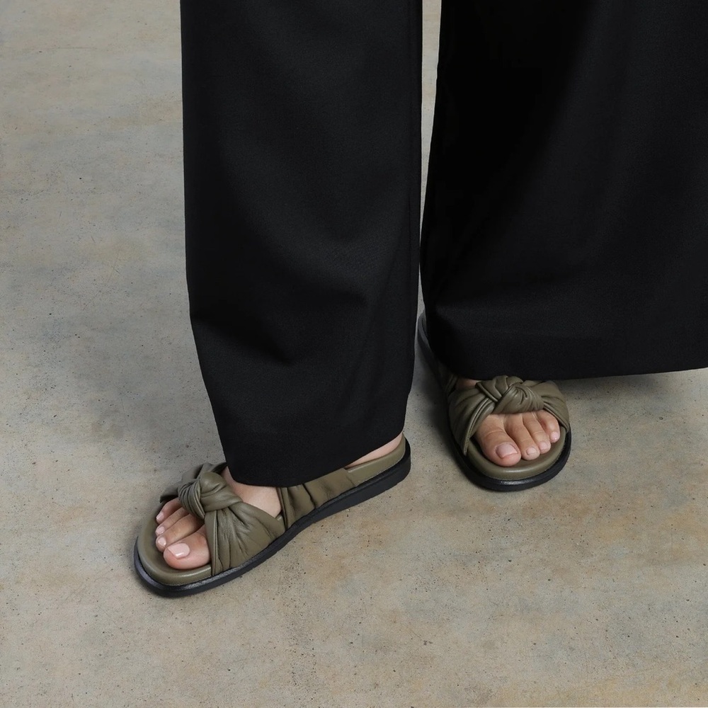 Dear Frances Leather Olive Sandals